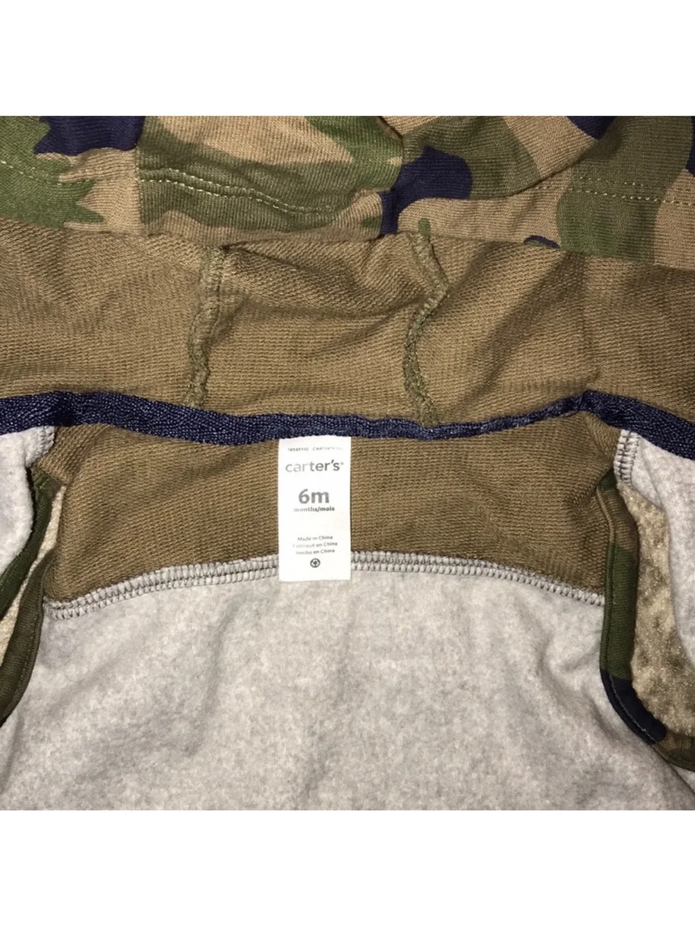 Carters 6M Toddler Camo Hooded Vest - Gray & Green